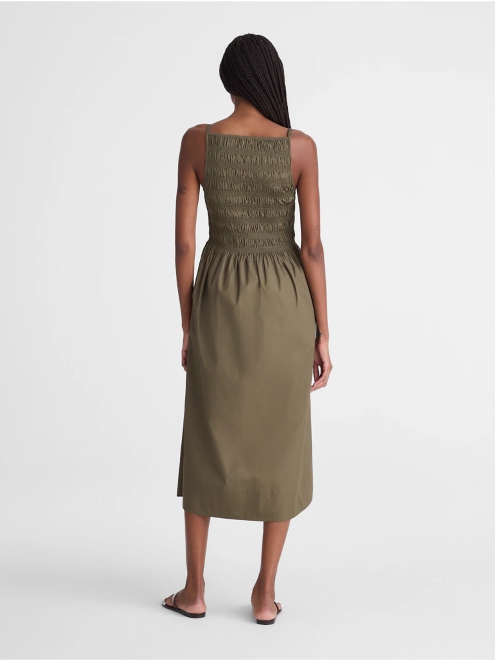 Madewell Smocked High-Neck Midi Dress - Picture 4 of 7